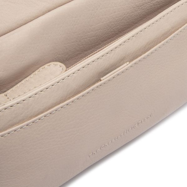 Chesterfield Leren schoudertas  Beige Liora