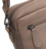 Chesterfield Leren schoudertas Taupe  Liora