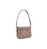 Chesterfield Leren schoudertas Taupe Miloa