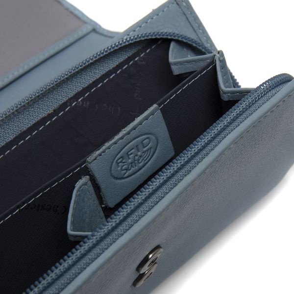 Chesterfield Leren Portemonnee Sky Blue Valetta