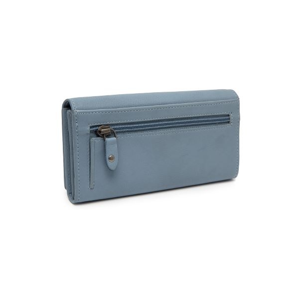 Chesterfield Leren Portemonnee Sky Blue Valetta