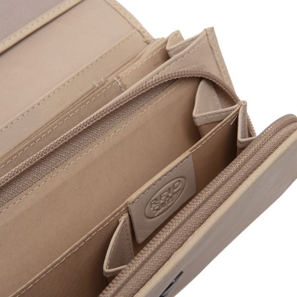 Chesterfield Leren Portemonnee Beige Valetta