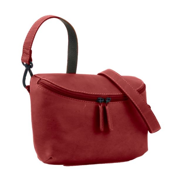 Saccoo Leren Schoudertas Grazie Black Red