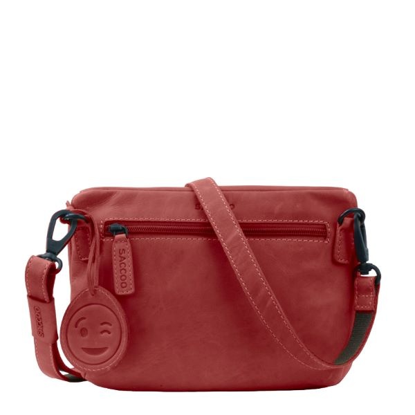 Saccoo Leren Schoudertas Grazie Black Red