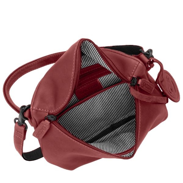 Saccoo Leren Schoudertas Grazie Black Red