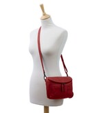 Saccoo Leren Schoudertas Grazie Black Red