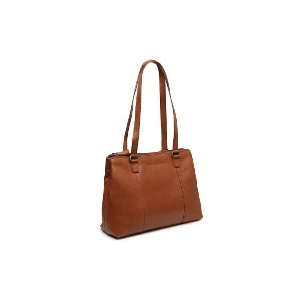 Chesterfield Leren Schoudertas Cognac Marvos