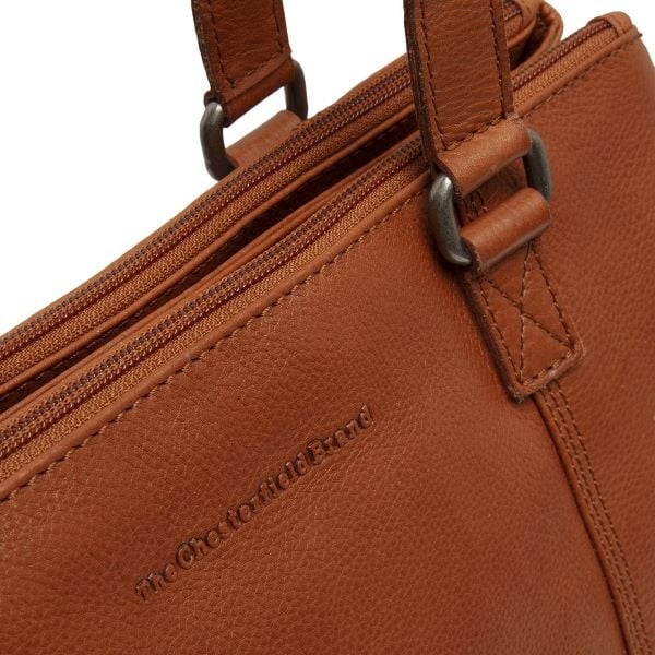 Chesterfield Leren Schoudertas Cognac Marvos