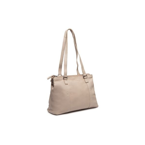 Chesterfield Leren Schoudertas Beige Marvos