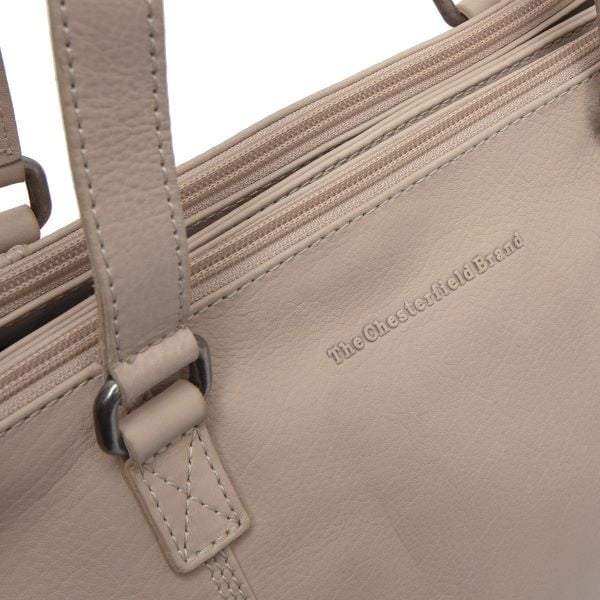 Chesterfield Leren Schoudertas Beige Marvos