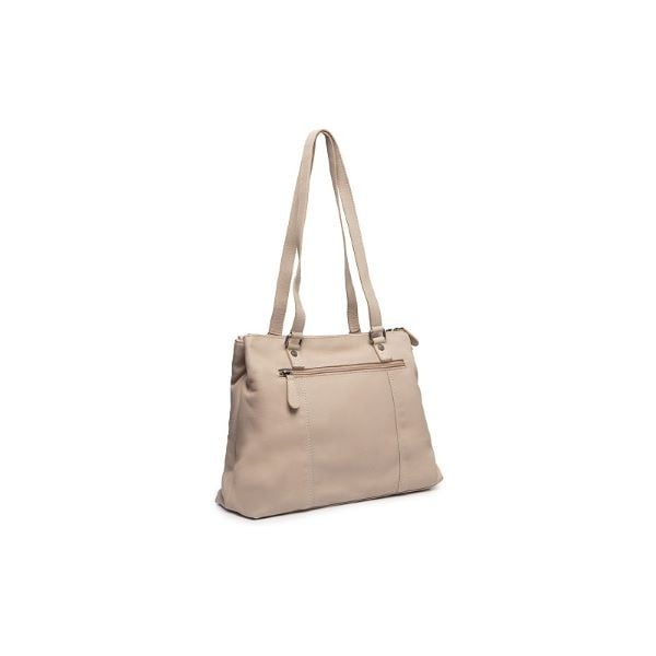 Chesterfield Leren Schoudertas Beige Marvos