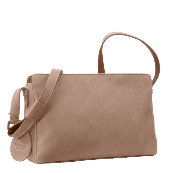 Saccoo Leren Schoudertas  Arica Taupe