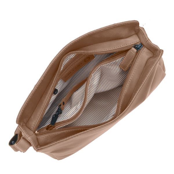 Saccoo Leren Schoudertas  Arica Taupe