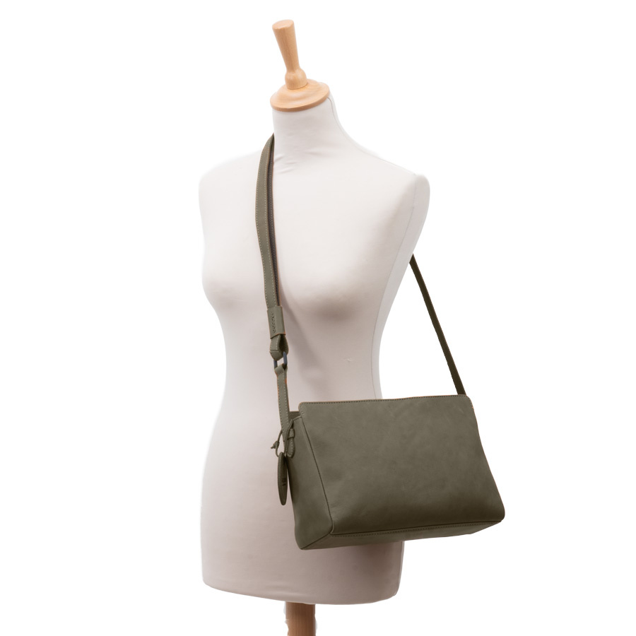 Saccoo Leren Schoudertas  Arica Military Green