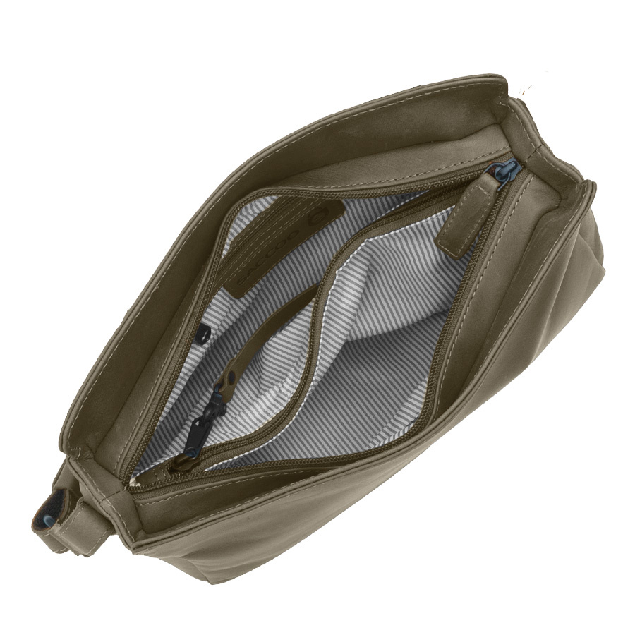 Saccoo Leren Schoudertas  Arica Military Green