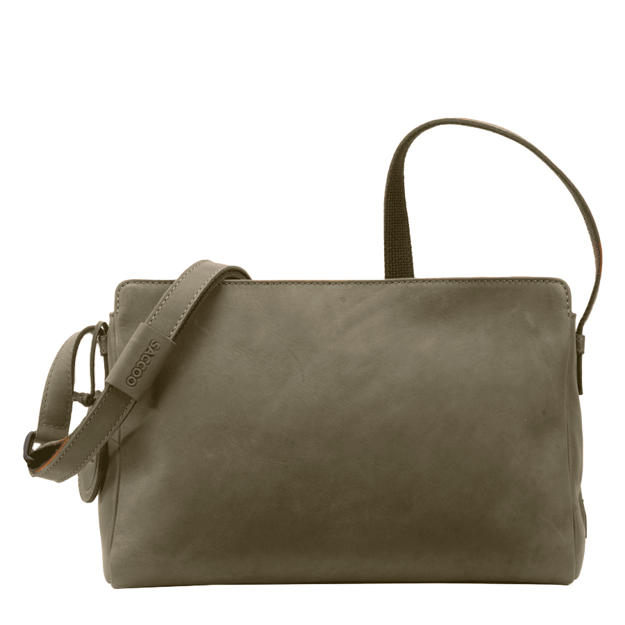 Saccoo Leren Schoudertas  Arica Military Green