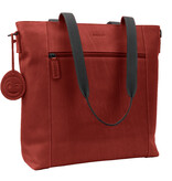 Saccoo Leren Shopper/laptoptas Compras Red