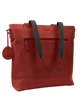 Saccoo Leren Shopper/laptoptas Compras Red