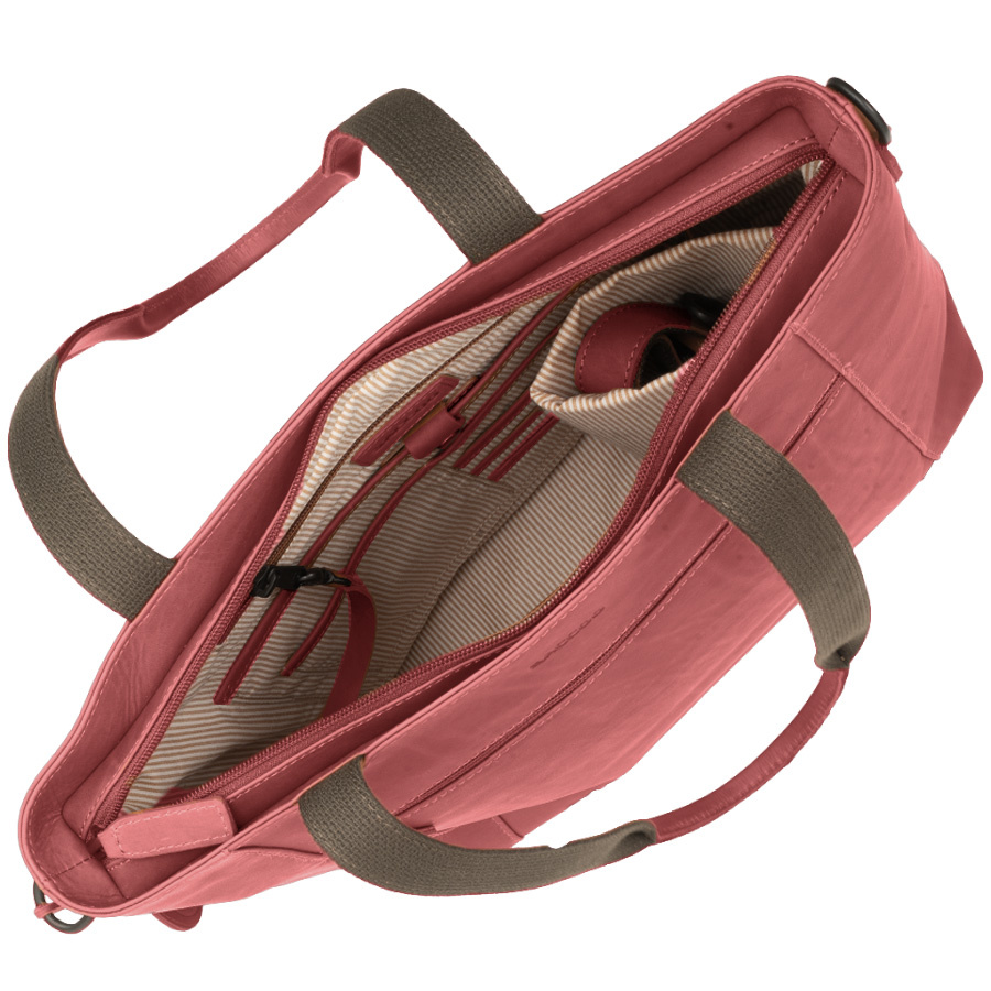 Saccoo Leren Shopper/laptoptas Compras Red