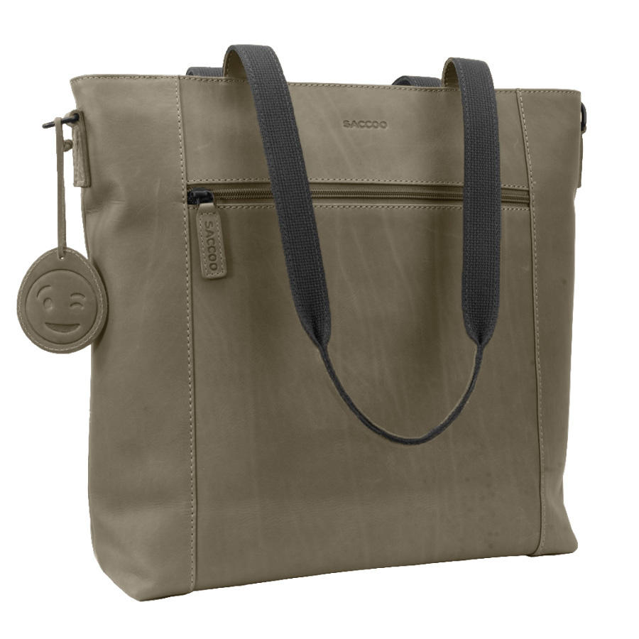 Saccoo Leren Shopper/laptoptas Compras Green
