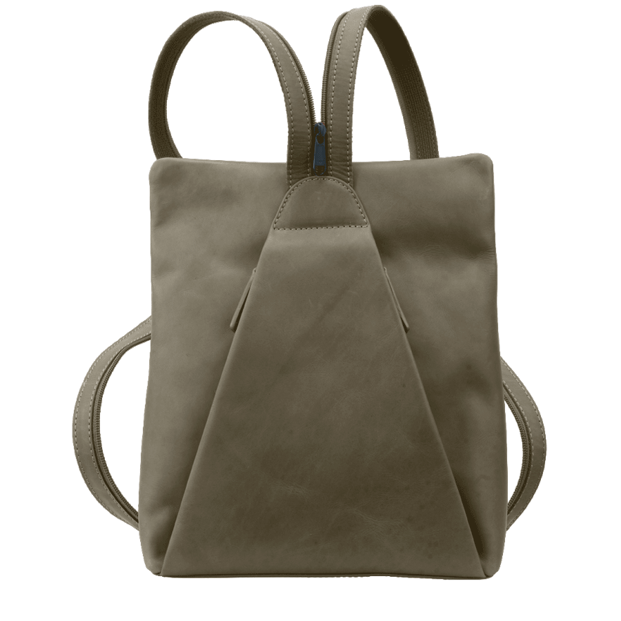 Saccoo Leren rugtas Lisa Military Green