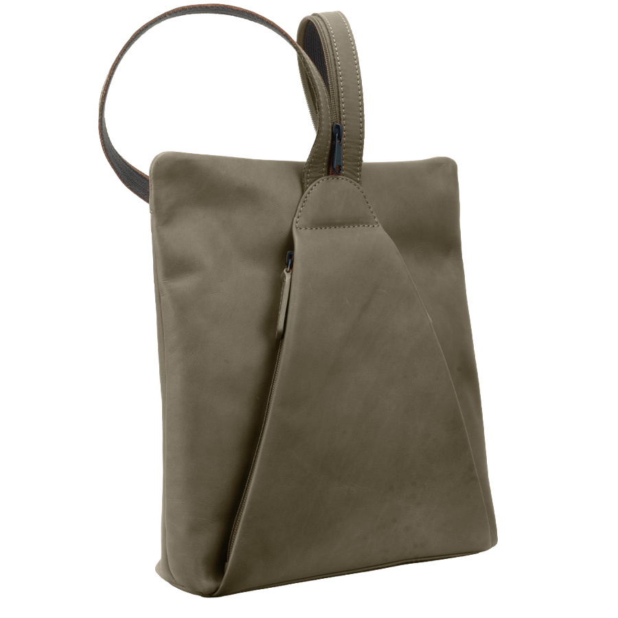 Saccoo Leren rugtas Lisa Military Green