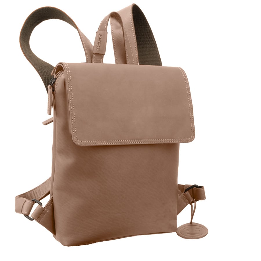 Saccoo Leren rugtas Acis M Taupe