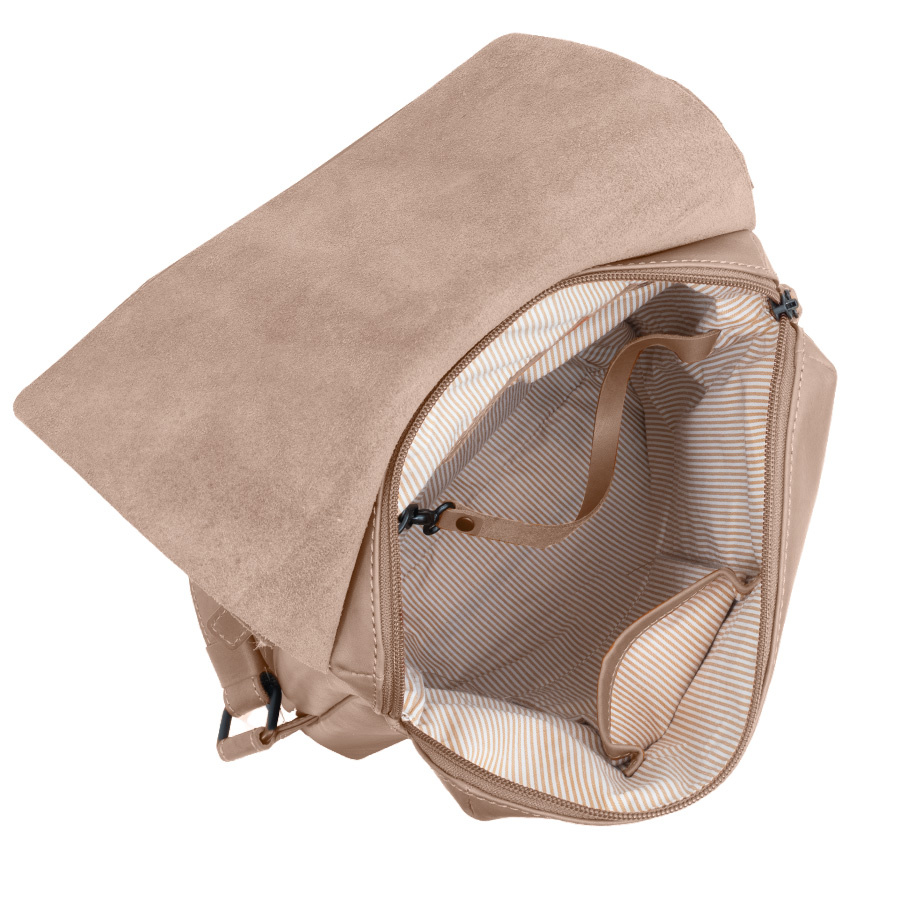 Saccoo Leren rugtas Acis M Taupe