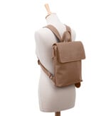 Saccoo Leren rugtas Acis M Taupe