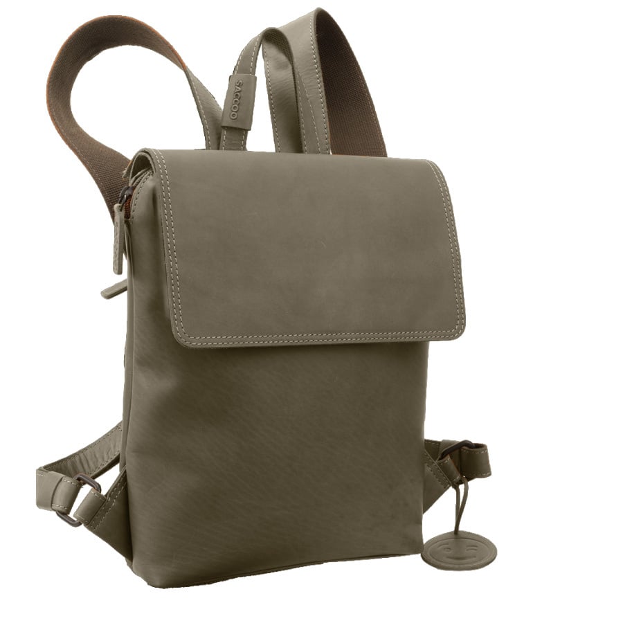 Saccoo Leren rugtas Acis M Military Green