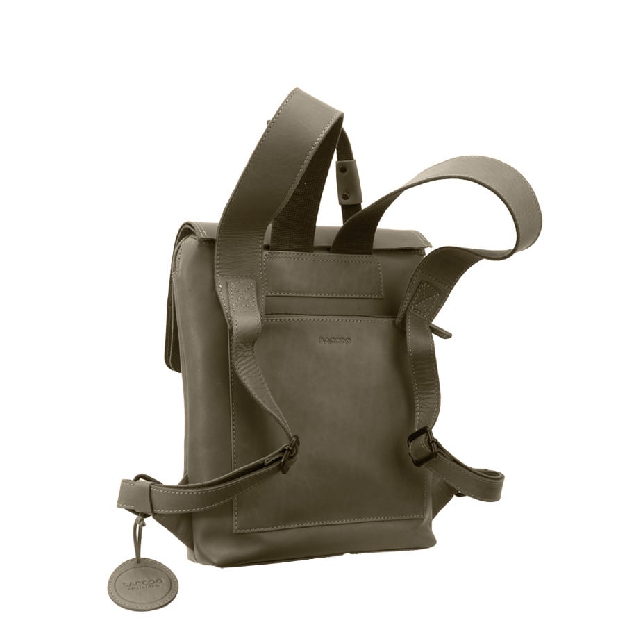 Saccoo Leren rugtas Acis M Military Green