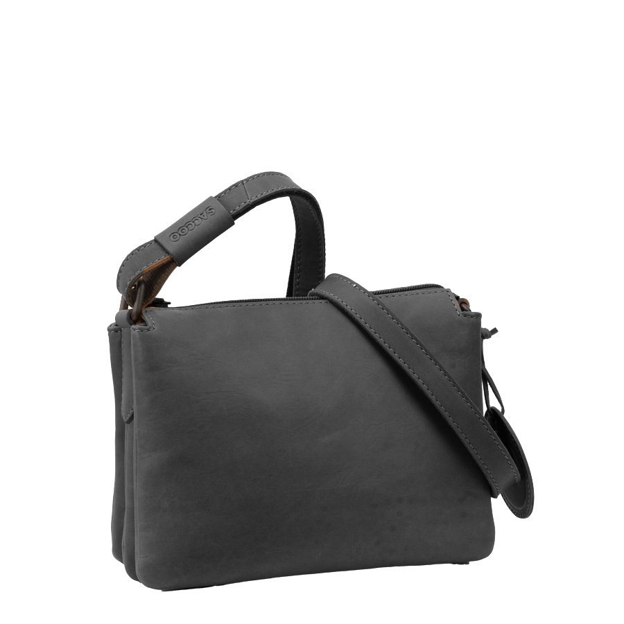 Saccoo Leren schoudertasje Tre Black