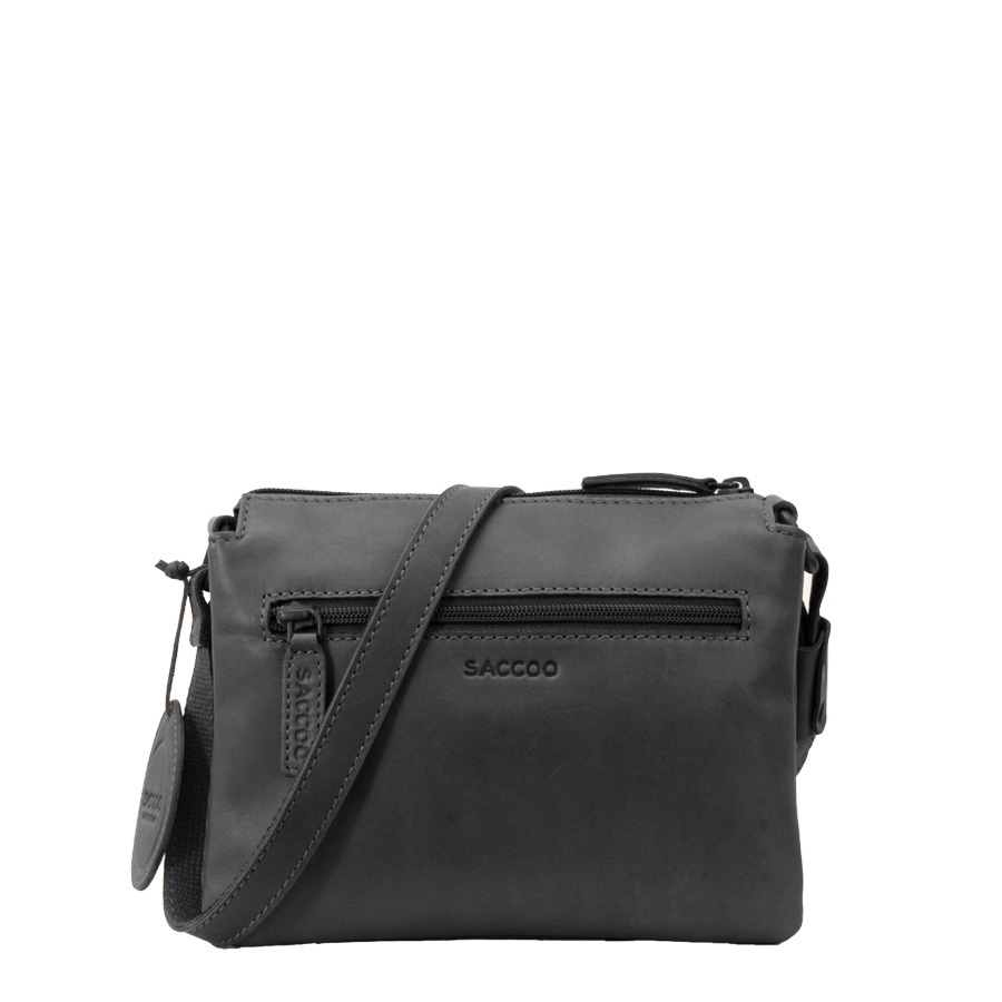 Saccoo Leren schoudertasje Tre Black