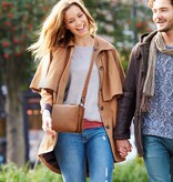 Saccoo Leren schoudertasje Tre Cognac