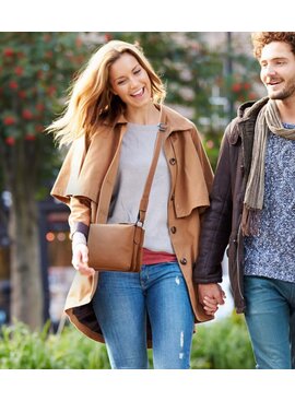 Saccoo Leren schoudertasje Tre Cognac