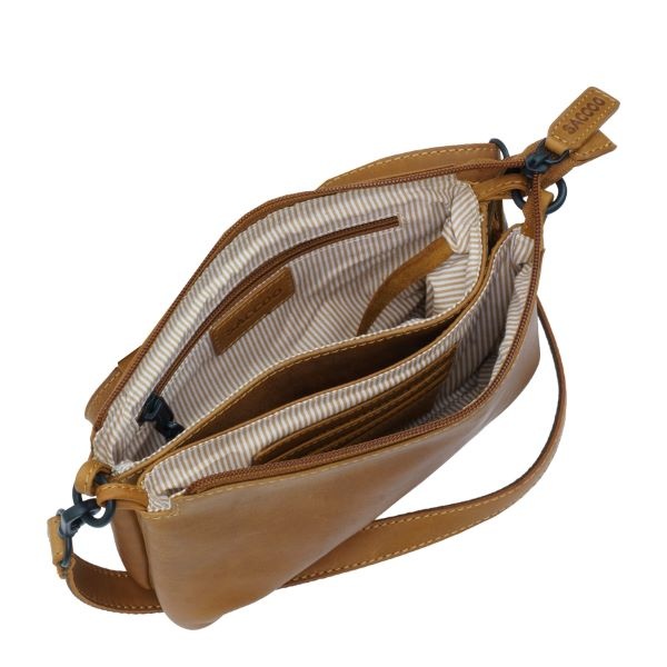 Saccoo Leren schoudertasje Codra 71733 cognac