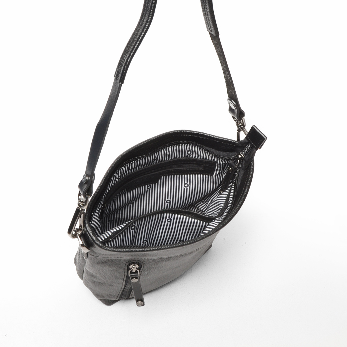 Berba Leren schoudertas Elba collectie Black 828-052