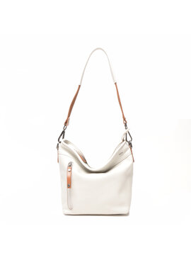 Berba Leren schoudertas Elba collectie White 828-052