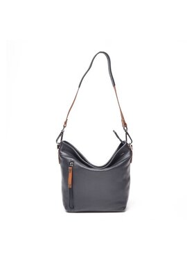 Berba Leren schoudertas Elba collectie Navy 828-052