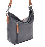 Berba Leren schoudertas Elba collectie Navy 828-052