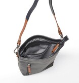Berba Leren schoudertas Elba collectie Navy 828-052