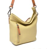 Berba Leren schoudertas Elba collectie Banana 828-052
