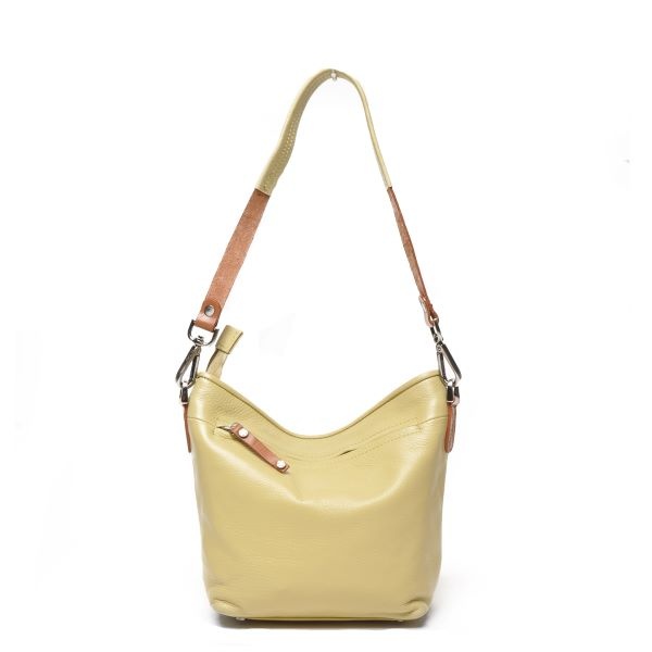 Berba Leren schoudertas Elba collectie Banana 828-052