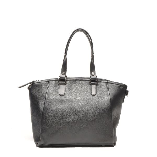 Berba Leren hand-schoudertas Elba collectie Black 828-501