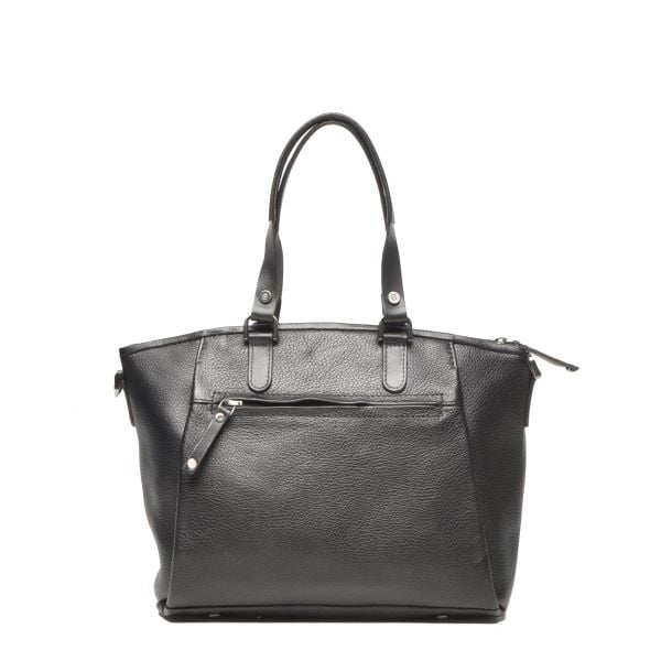 Berba Leren hand-schoudertas Elba collectie Black 828-501