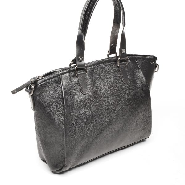 Berba Leren hand-schoudertas Elba collectie Black 828-501