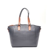 Berba Leren hand-schoudertas Elba collectie Navy 828-501