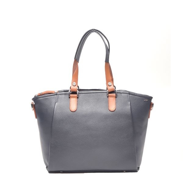 Berba Leren hand-schoudertas Elba collectie Navy 828-501