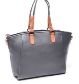 Berba Leren hand-schoudertas Elba collectie Navy 828-501