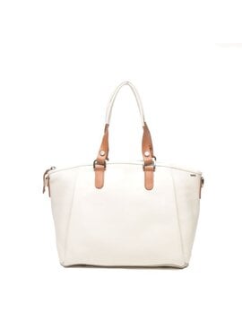 Berba Leren hand-schoudertas Elba collectie White 828-501